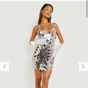 Silver disco party dress